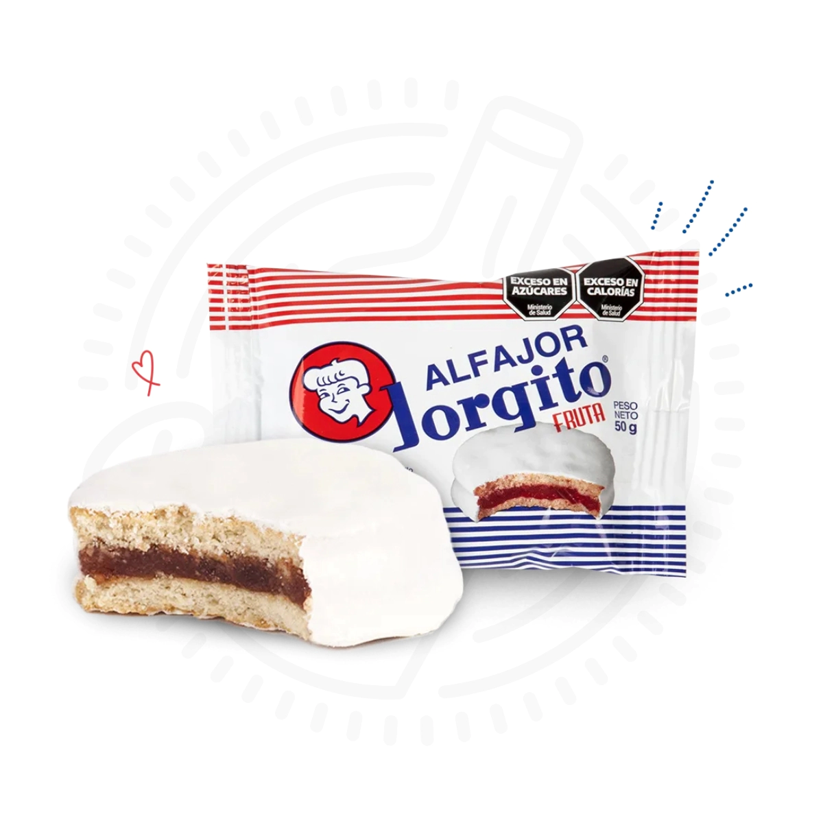 ALFAJOR JORGITO DE FRUTA X24U X50GR