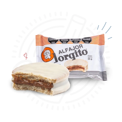 ALFAJOR JORGITO CHOCOLATE BLANCO X24U X55GR