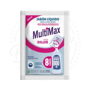 MULTIMAX JABON LIQUIDO PARA ROPA EXTRA SUAVIZANTE PARA DILUIR EN 800ML X12U