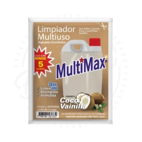 MULTIMAX LIMPIADOR MULTIUSO COCO VAINILLA RINDE 5L X15U