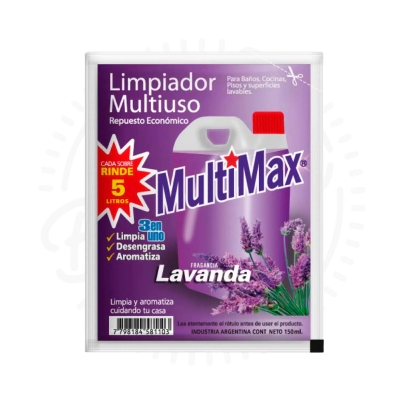 MULTIMAX LIMPIADOR MULTIUSO LAVANDA RINDE 5L X15U