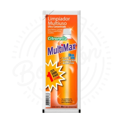 MULTIMAX LIMPIADOR MULTIUSO CITRONELLA RINDE 1L X50U