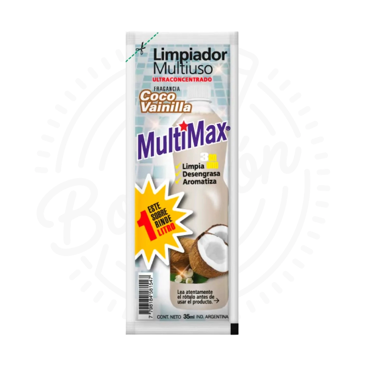 MULTIMAX LIMPIADOR MULTIUSO COCO VAINILLA RINDE 1L X50U
