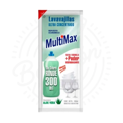 MULTIMAX LAVAVAJILLAS ALOE VERA X100ML RINDE 300 ML X36U