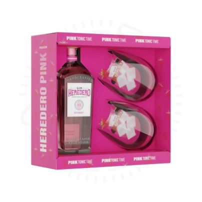 GIN HEREDERO ESTUCHE PINK + VASOS